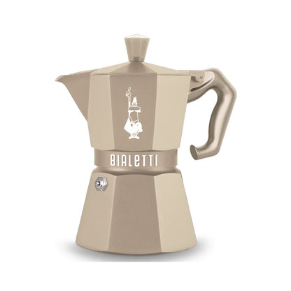 Bialetti Brew Italia Moka Octagonal Induction coffee maker with stainless steel body and octagonal design.