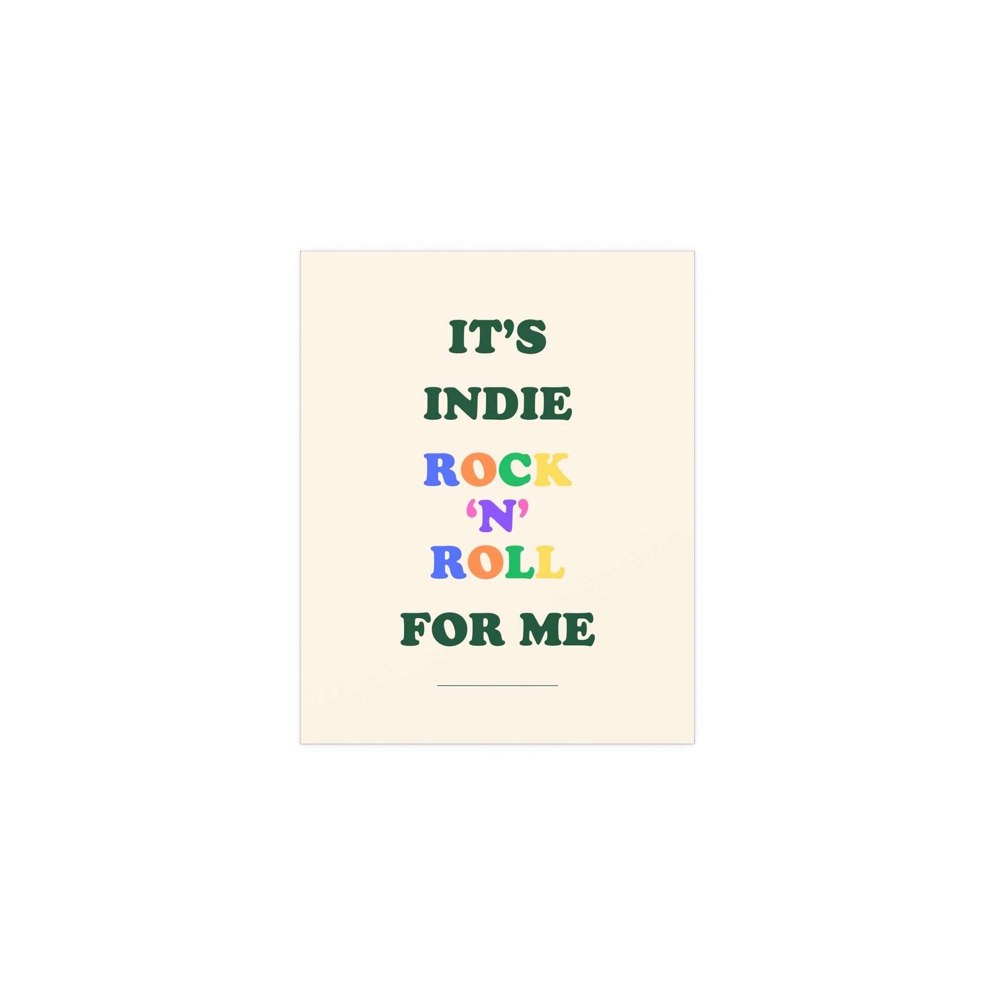 Off-white poster of The Killers' Glamorous Indie Rock n Roll by Glow On Prints, featuring band artwork and bold typography.