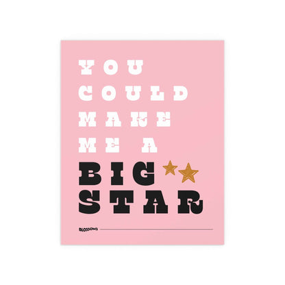 Pink, white, and black Blossoms Big Star poster by Glow On Prints featuring vibrant floral design on high-quality paper