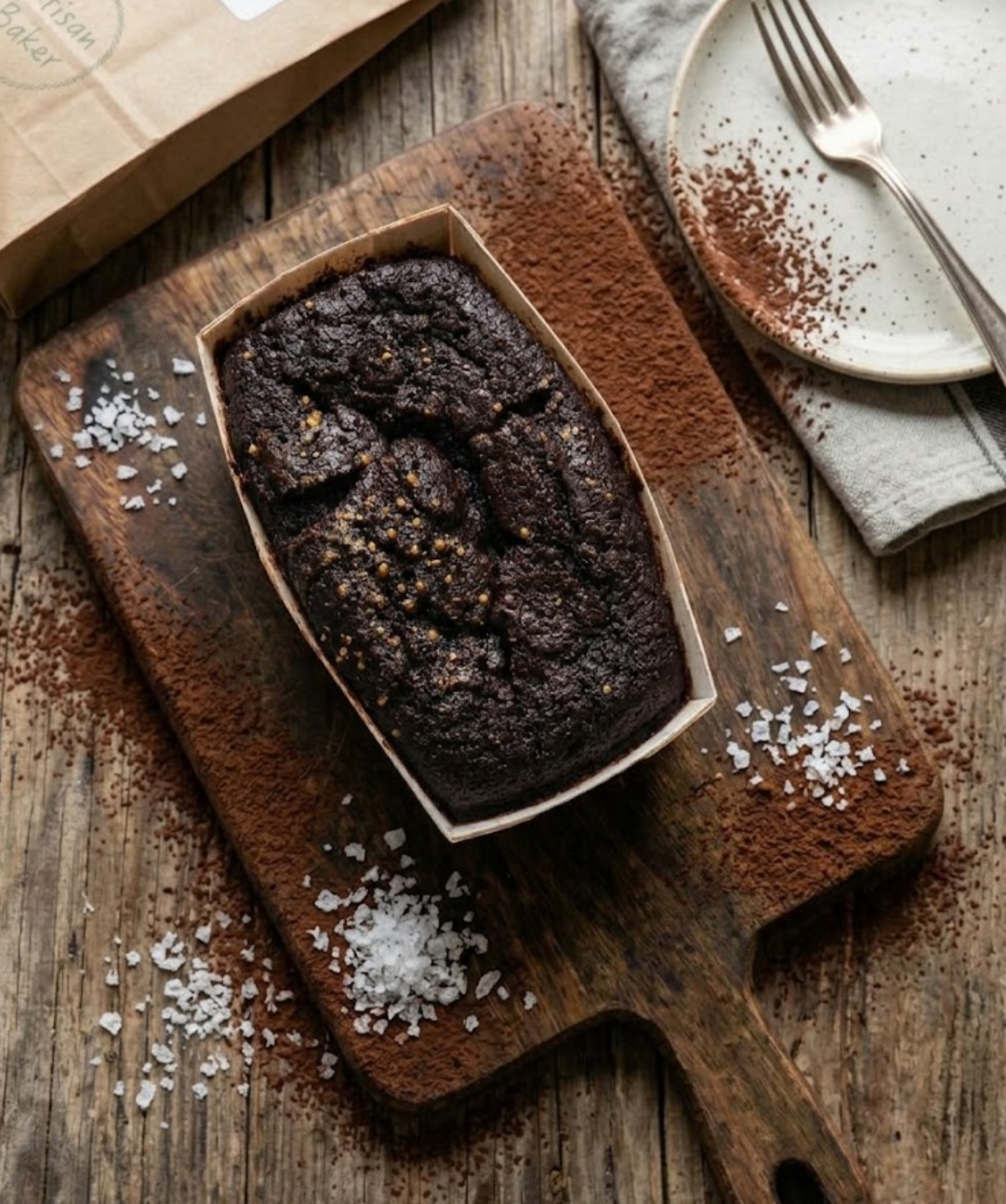 Vegan salted caramel chocolate cake by The Healthy Cake Company, featuring rich chocolate and caramel topping on a moist cake