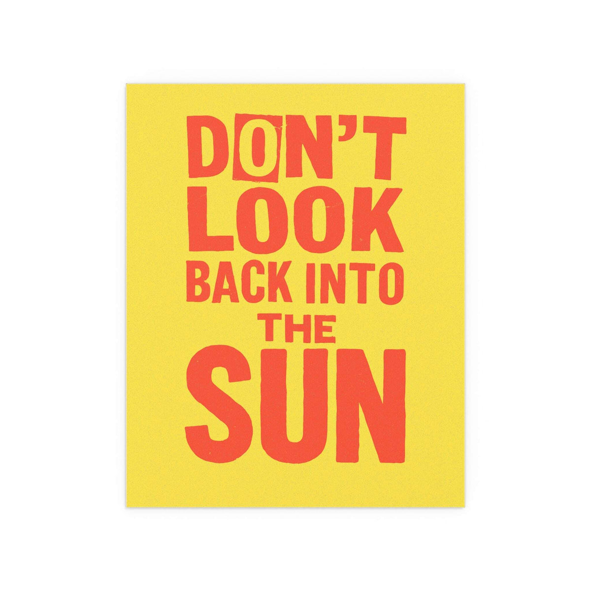 Yellow and orange The Libertines Don't Look Back Into the Sun poster by Glow On Prints, vibrant music band wall art image.