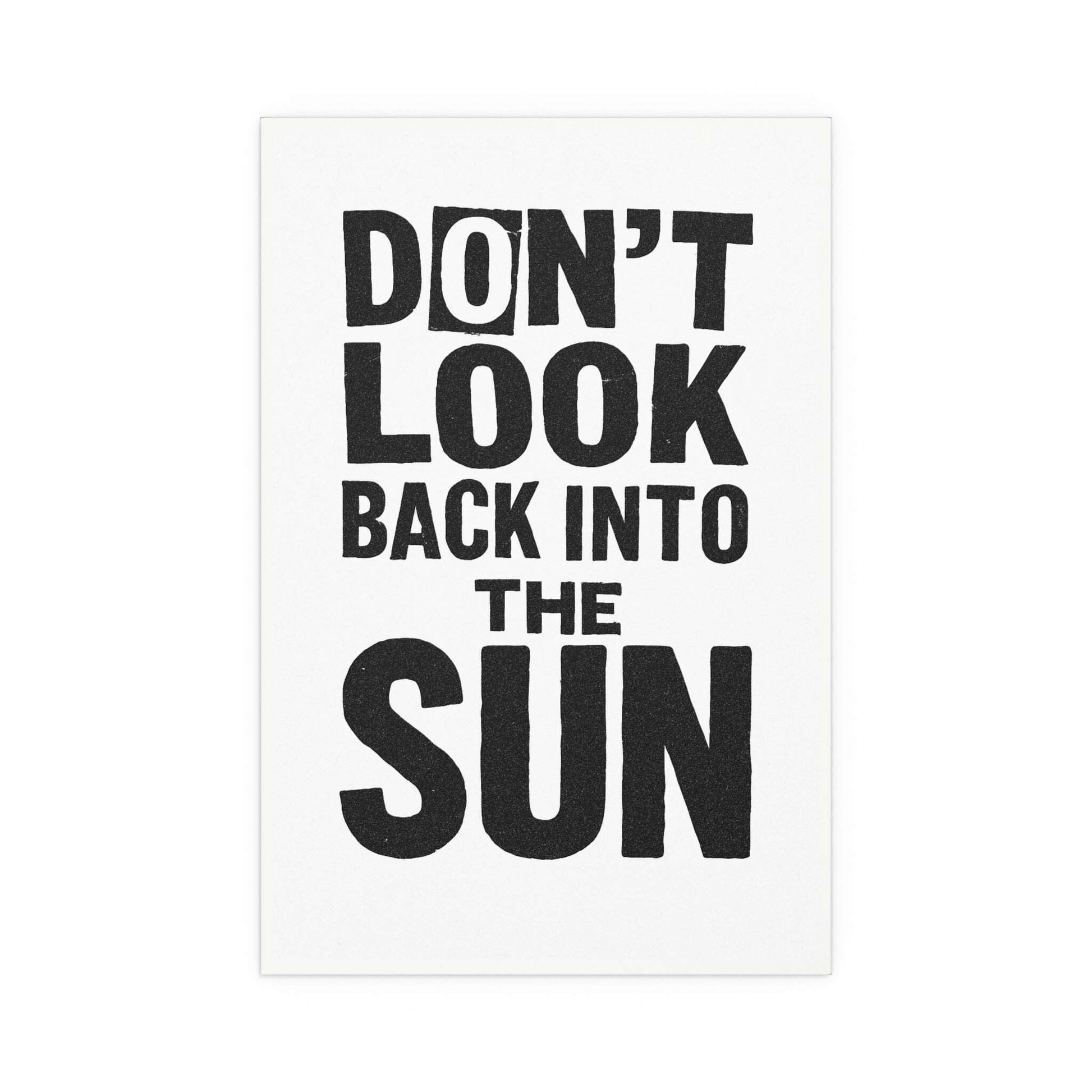 Black and white poster of The Libertines' "Don't Look Back Into The Sun" by Glow On Prints, featuring band artwork and bold text.