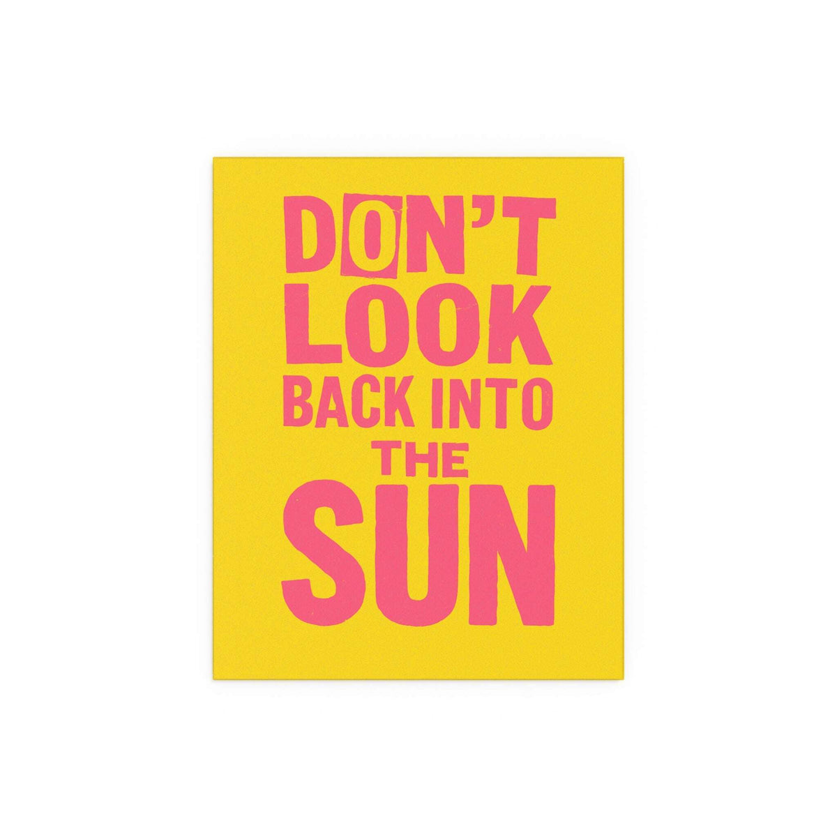 Colorful poster of The Libertines "Don't Look Back Into The Sun" with yellow and pink design by Glow On Prints.