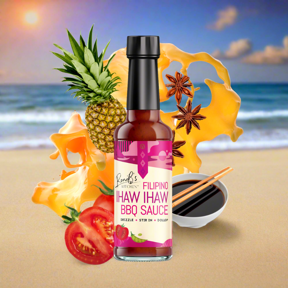 Filipino-style Ihaw Ihaw BBQ sauce by RoniBs Kitchen, a flavorful marinade and grilling sauce for street food-style barbecue.