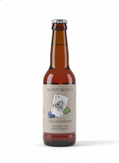 Lord Hopsworth Hopped Blueberry Kombucha - 12 Pack (330ml Bottles)