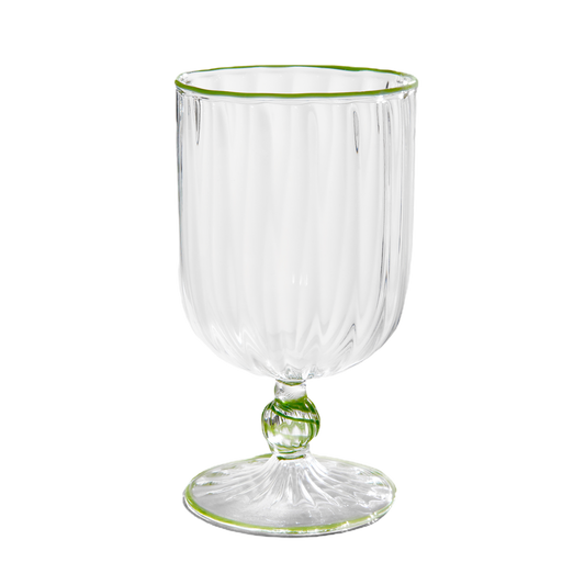Green Venetian wine glass by domenicamarland with elegant shape and clear glass design for stylish wine drinking.