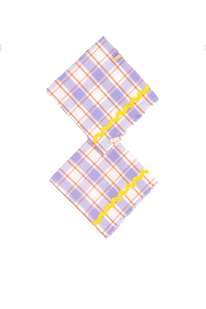 Purple and Yellow Napkins, Set of Two