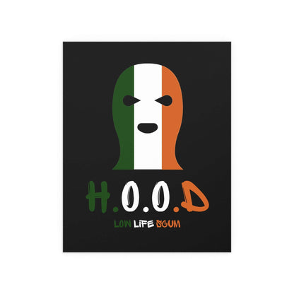 H.O.O.D kneecap poster by Glow On Prints featuring bold, artistic design on a sleek, high-quality printed poster.