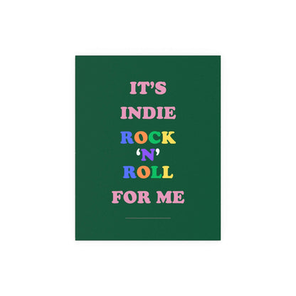 Green poster of The Killers' "Glamorous Indie Rock N Roll" by Glow On Prints, featuring band artwork on paper.