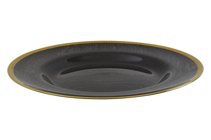 Set of Four Ida 33cm Dia Black Glass Charger Plates | Ida