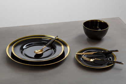 Set of Four Ida 33cm Dia Black Glass Charger Plates | Ida