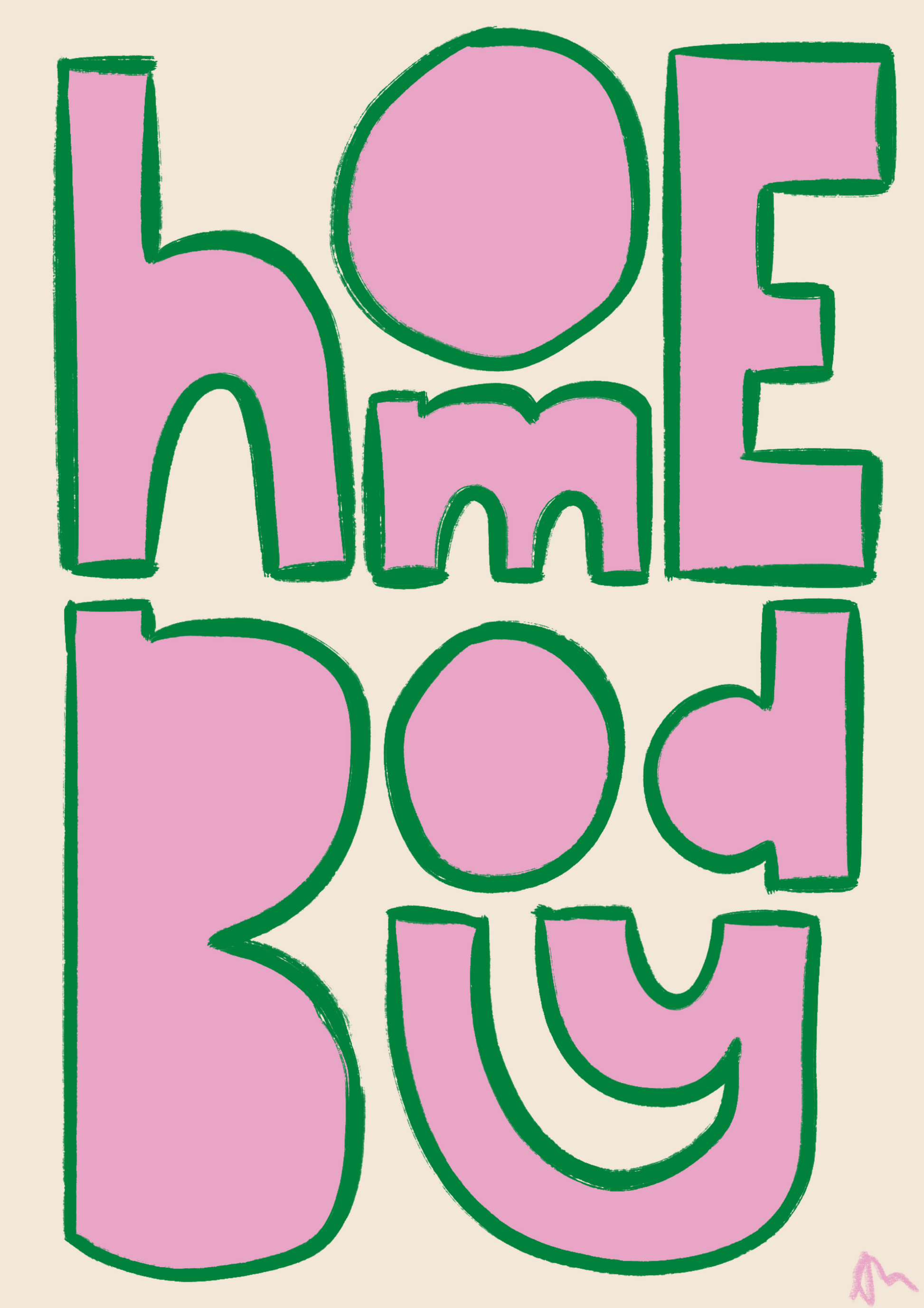 Bright pink and green abstract wall art featuring bold design, ideal for living room decor by Peak Prints.