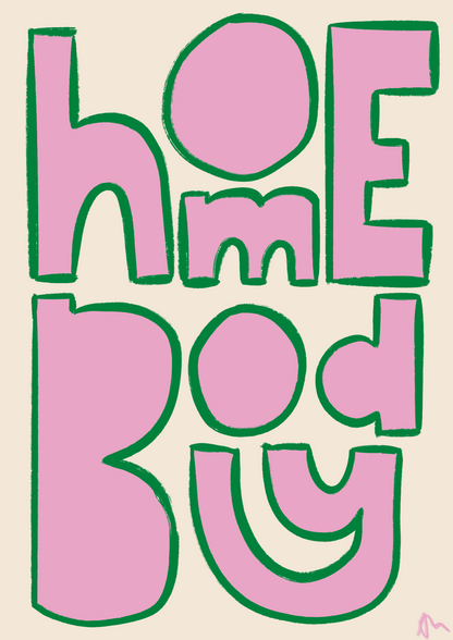Bright pink and green abstract wall art featuring bold design, ideal for living room decor by Peak Prints.