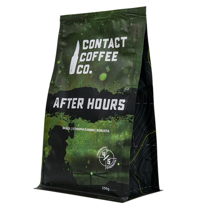 A selection of coffee beans and supplies from Contact Coffee Company Ltd. for refilling coffee stocks.