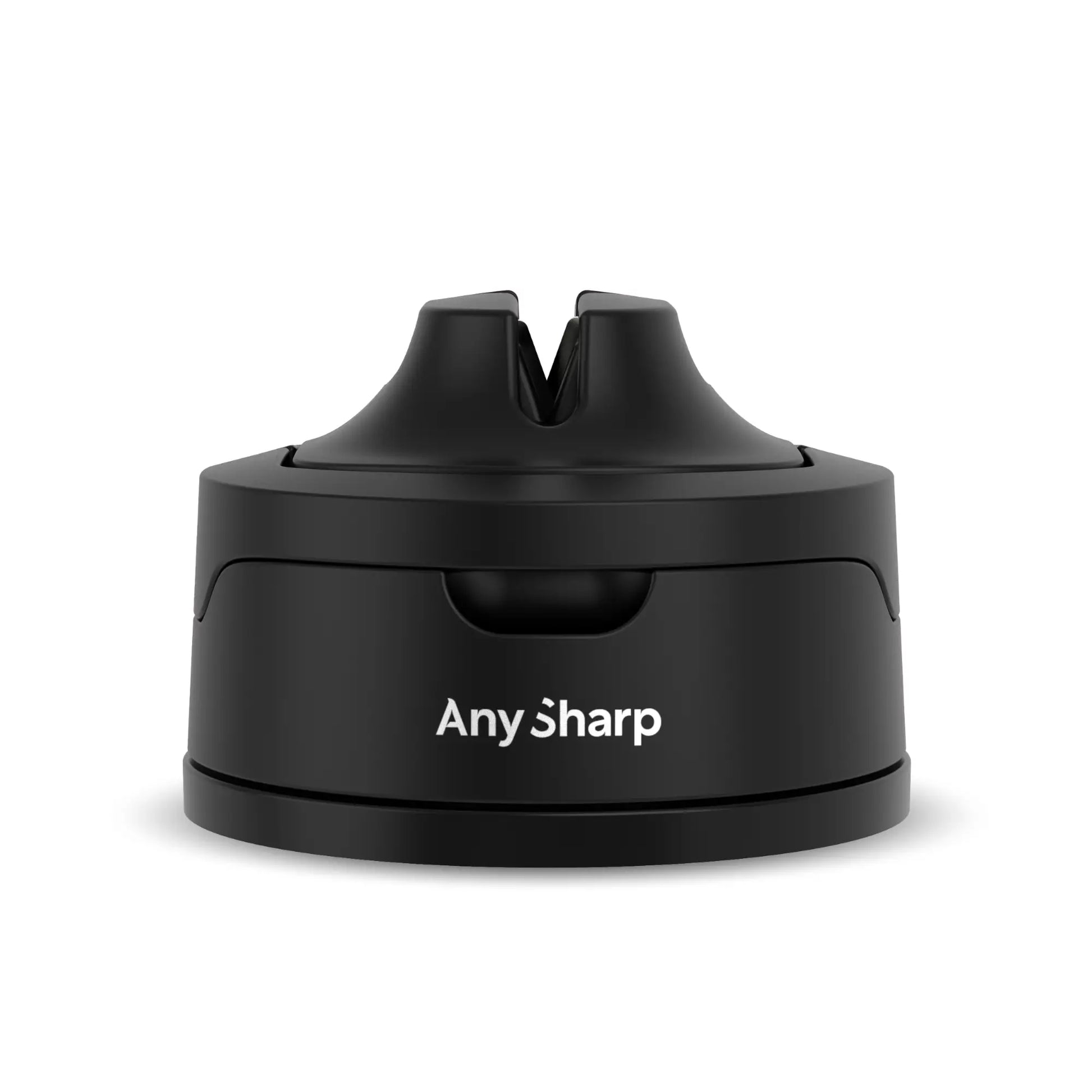 AnySharp Evo Knife Sharpener with black handle, compact knife sharpening device for kitchen or outdoor use, durable and easy to use