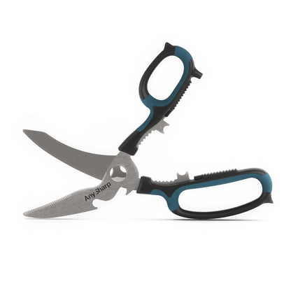 Pair of AnySharp Smart Scissors with ergonomic handles and sharp blades, designed for precise cutting tasks.