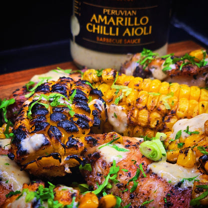 Peruvian Amarillo Chilli Aioli from FireFly Barbecue, creamy yellow chili sauce for grilled dishes and sandwiches.