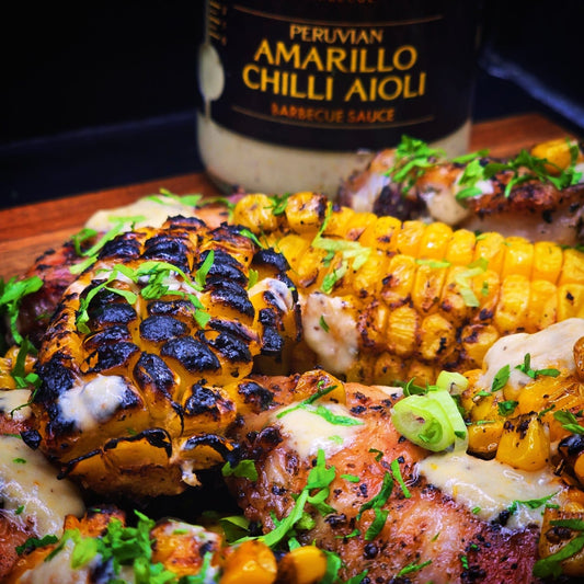 Peruvian Amarillo Chilli Aioli from FireFly Barbecue, creamy yellow chili sauce for grilled dishes and sandwiches.