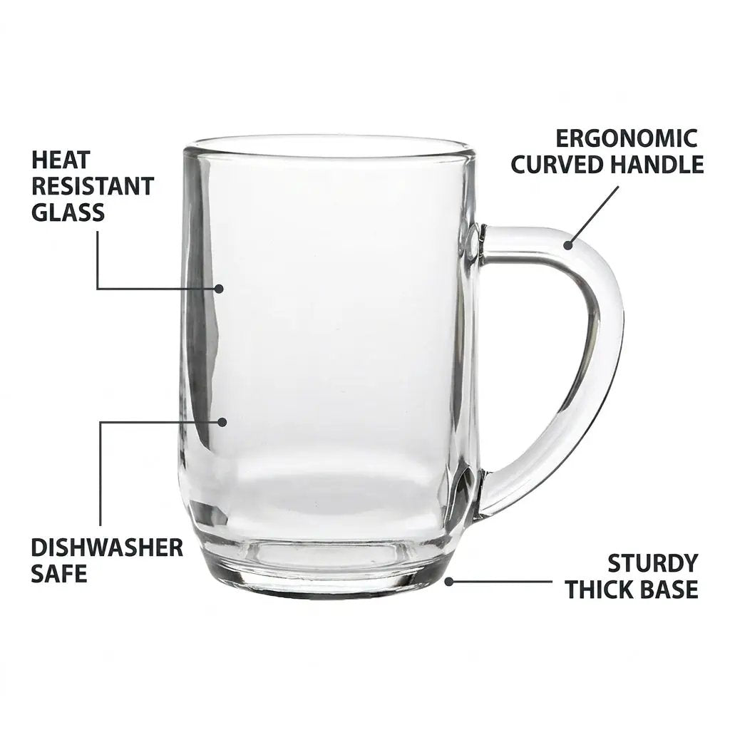 Heritage Glass Tankard 0.27Ltr by Glassware UK, clear glass with traditional design, perfect for beverages