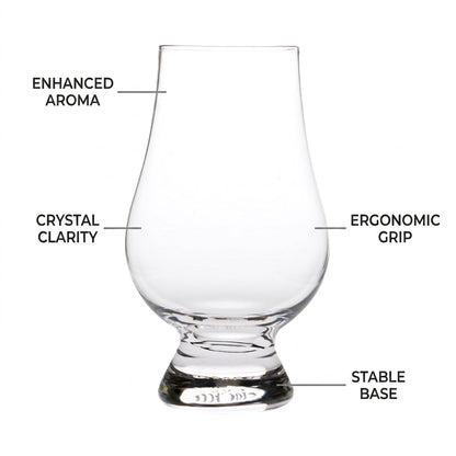 Glencairn whisky tasting glass by Glassware UK, 170ml, clear crystal tumbler designed for aroma and flavor enhancement.