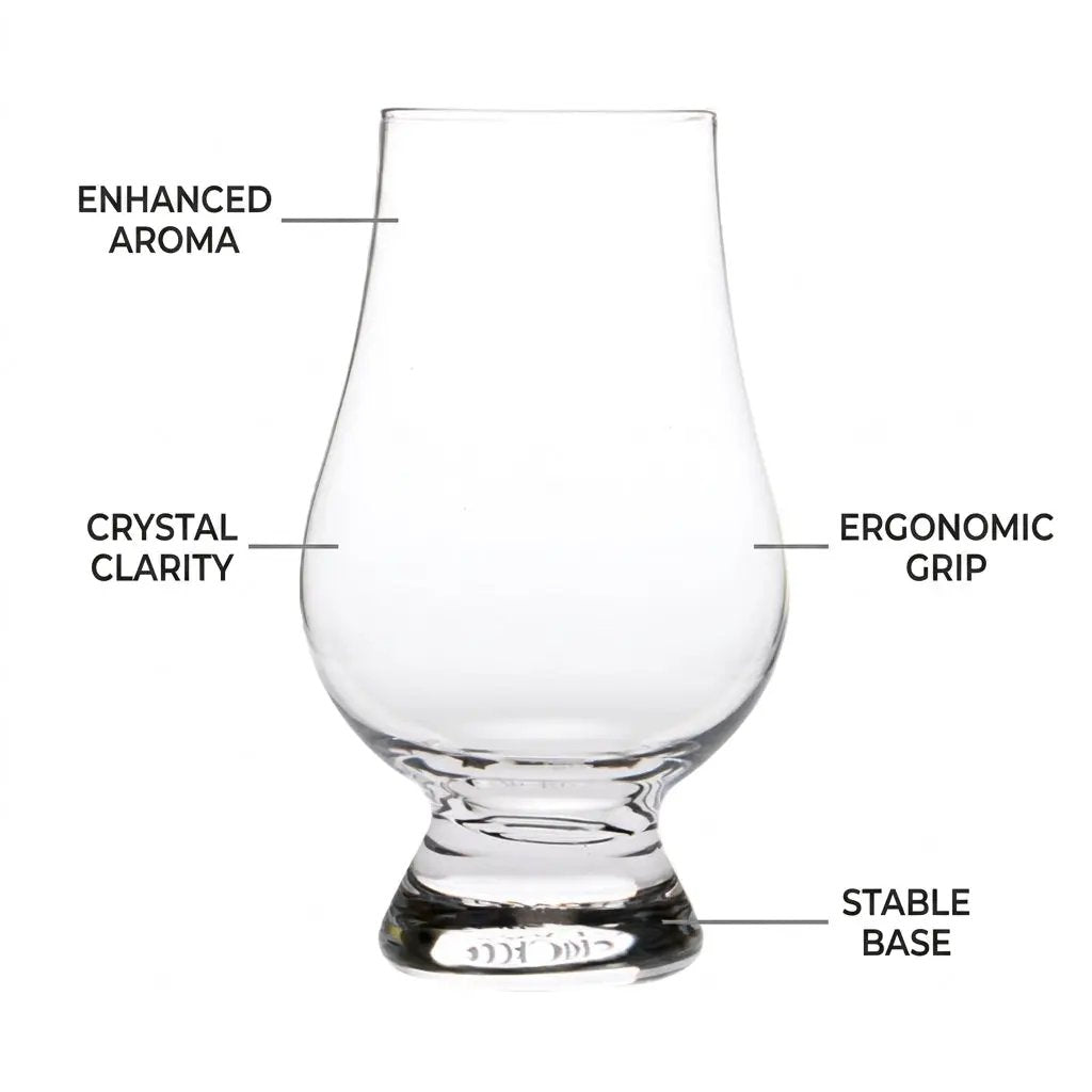 Glassware UK Glencairn whisky tasting glass with 170ml capacity, designed for enjoying fine whisky.