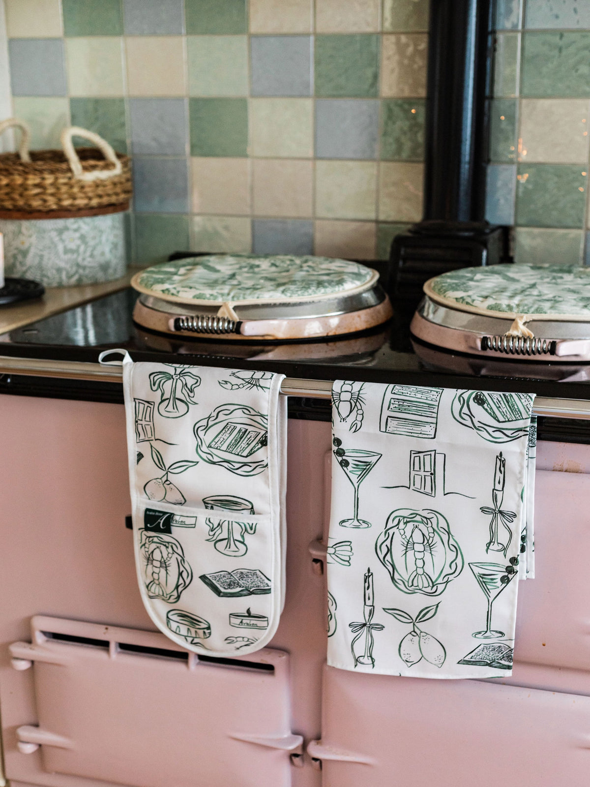 Just A Girl tea towel by Avalon Home UK featuring a colorful floral spring and summer design with vibrant patterns.