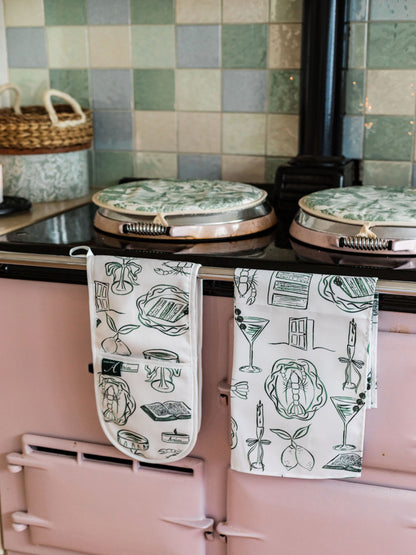 Just A Girl tea towel by Avalon Home UK featuring a colorful floral spring and summer design with vibrant patterns.