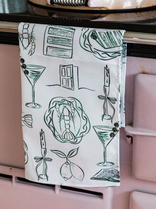 Just A Girl tea towel by Avalon Home UK featuring a spring and summer themed floral design.