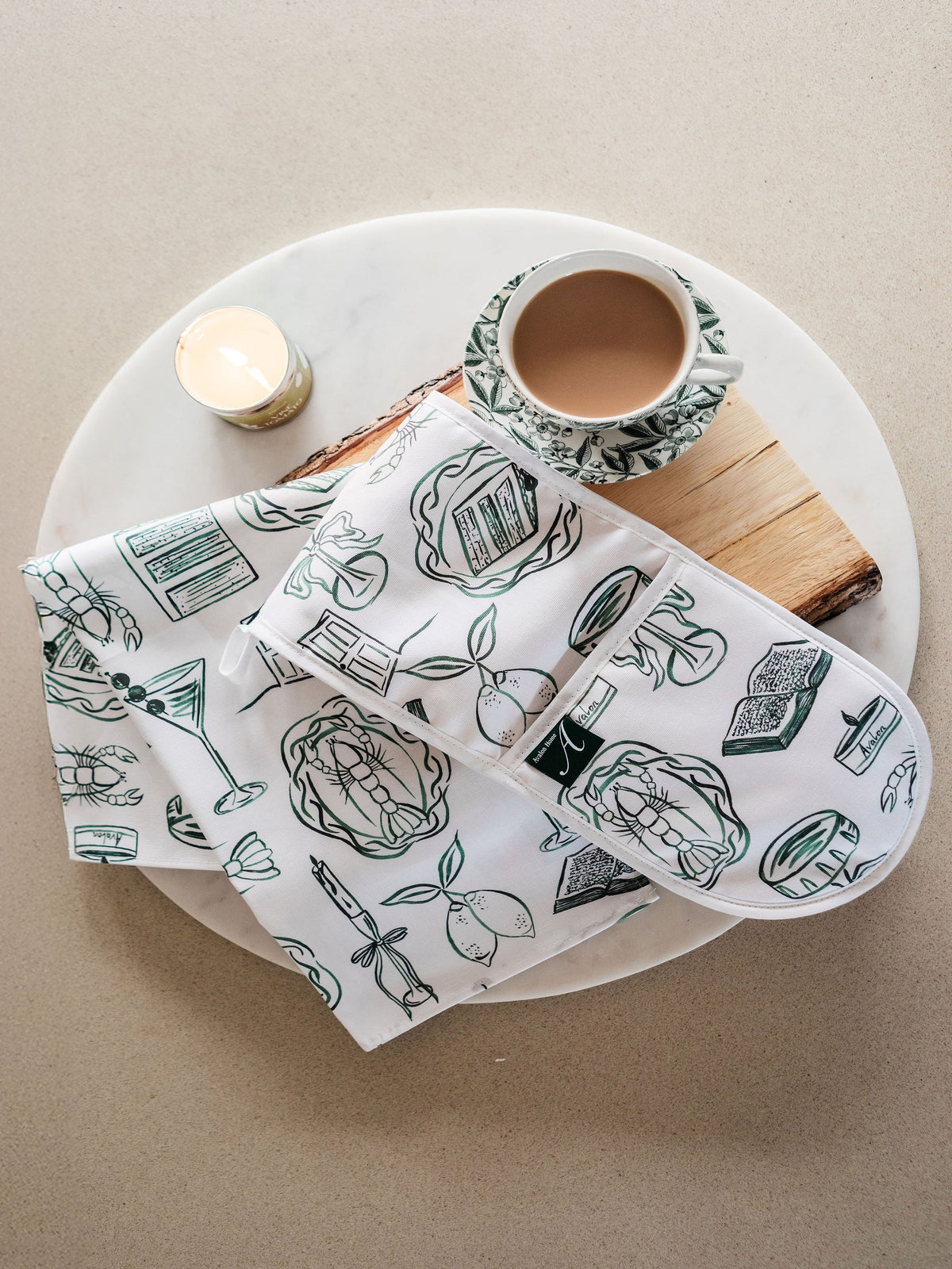 Just A Girl tea towel by Avalon Home UK featuring a spring and summer floral design, perfect for kitchen decor.