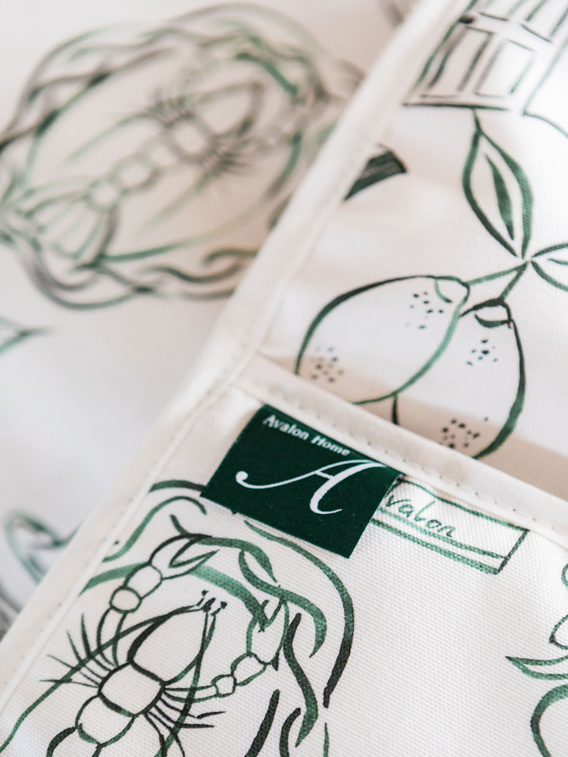 Avalon Home UK Just A Girl oven glove in spring and summer colors, showing its heat-resistant fabric and stylish design.