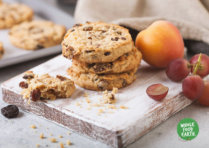 Dried Lexia raisins from Whole Food Earth, close-up of plump, golden dried fruits in a natural setting.