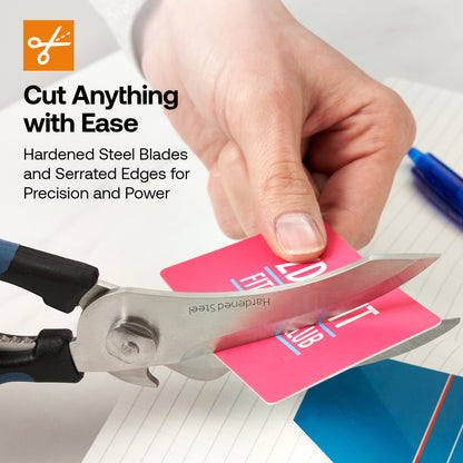 Pair of AnySharp Smart Scissors with ergonomic handles and sharp blades, ideal for precise cutting tasks.