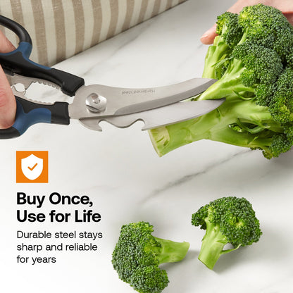 Pair of AnySharp Smart Scissors with ergonomic handles and sharp blades for precise cutting.