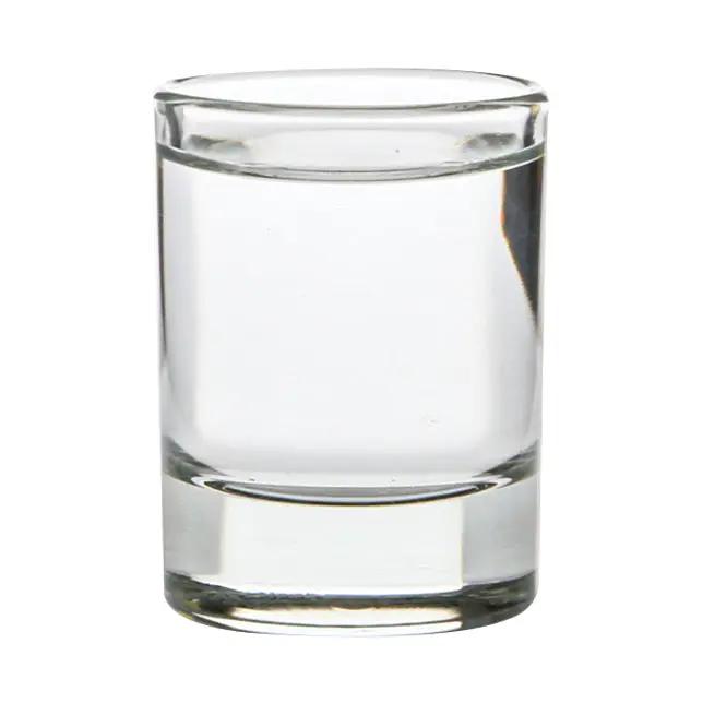 Set of six Glassware UK Heritage 40ml shot glasses with clear glass and simple design, arranged on a white surface.