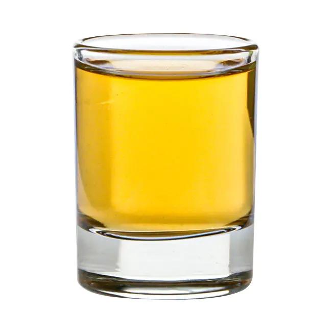 Set of six Glassware UK Heritage 40ml shot glasses with clear glass and simple design, arranged on a white background.