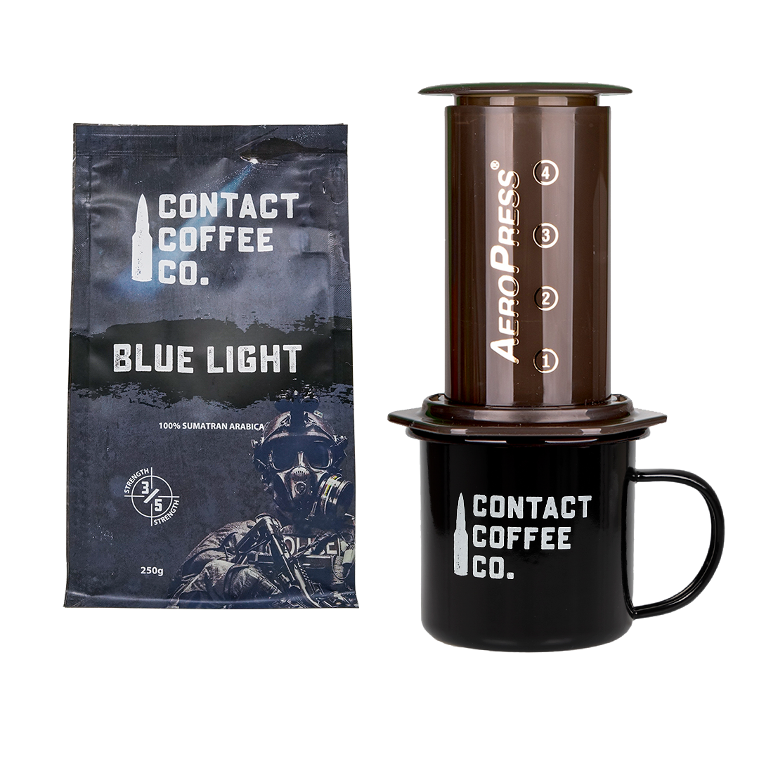 Contact Coffee Company Ltd. Coffee Care Package with assorted coffee products and accessories for coffee lovers.