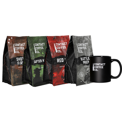 Recce Party Deals by Contact Coffee Company Ltd., featuring a variety of coffee products in colorful packaging.