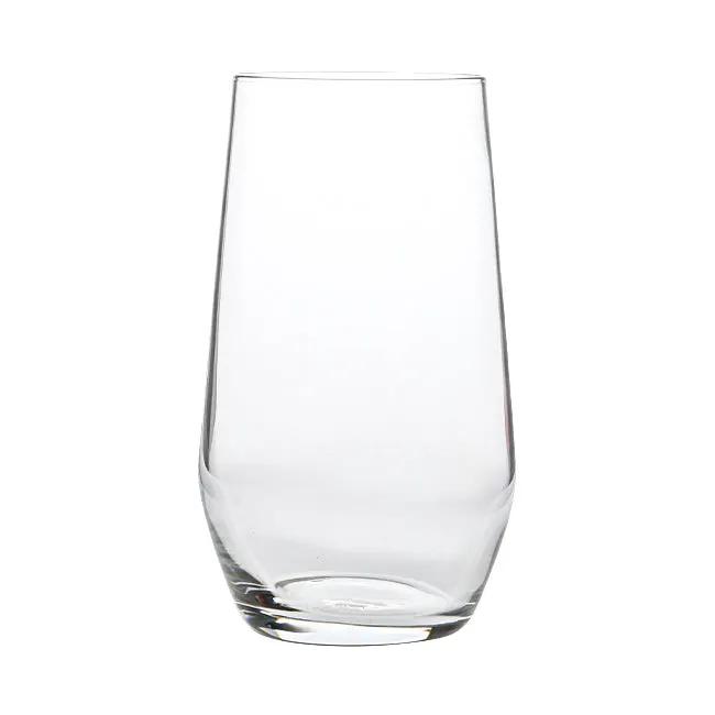 Set of six Bormioli Rocco Electra highball glasses with 390ml capacity, clear whisky tumblers, shown on a white background.