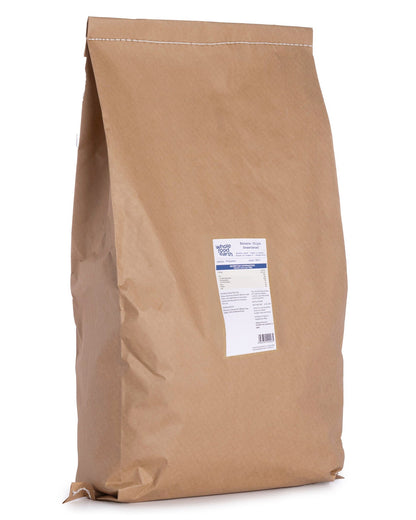 Sweetened banana chips by Whole Food Earth, dried banana slices in a 3kg bag, showing golden, crispy banana fruit pieces.