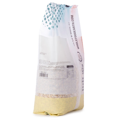 Whole Food Earth barley flakes cereal in a 1kg package, showing golden, toasted barley flakes suitable for breakfast.