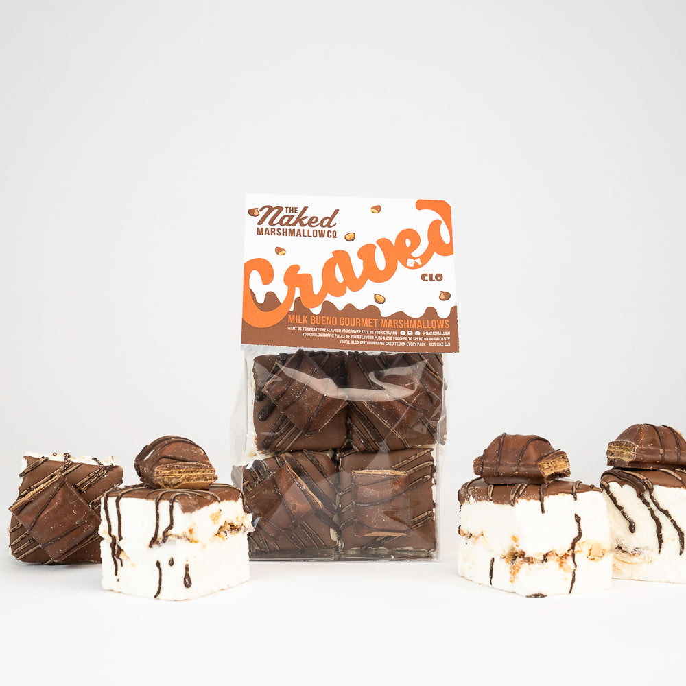 Assorted 'Craved' Edition gourmet marshmallows from THE MARSHMALLOW FACTORY, displayed in a colorful assortment.