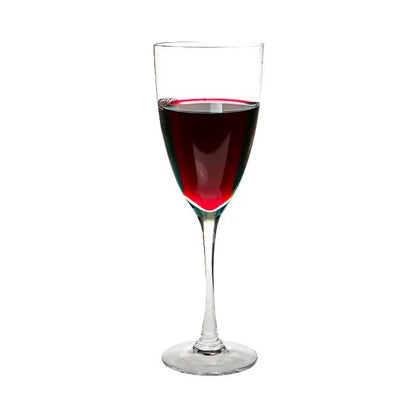 Set of two Dartington Crystal Rachael red wine glasses, 240ml, elegant glassware with curved bowls and clear stems.