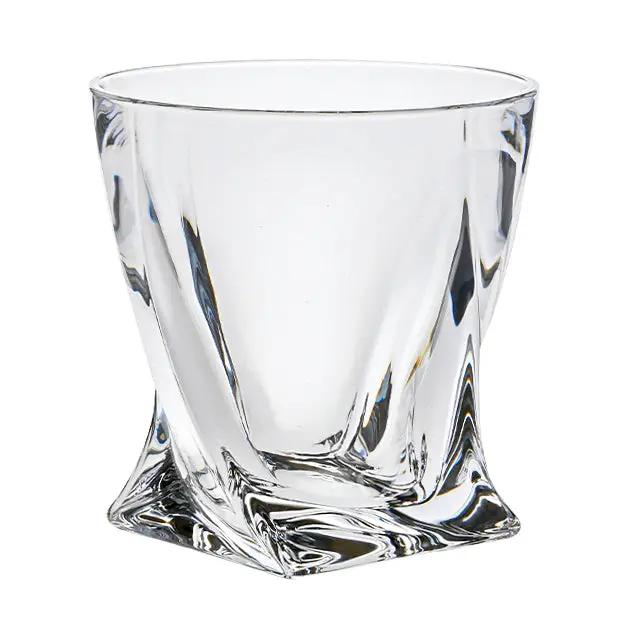 Crystalite 3-piece whisky decanter set with glass stoppers, featuring a 0.85Ltr capacity, from Glassware UK.