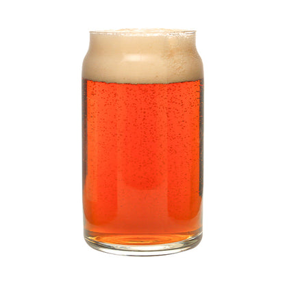 Glass Beer Can Tumbler 450ml from Glassware UK, a clear whisky tumbler shaped like a beer can with a smooth finish.