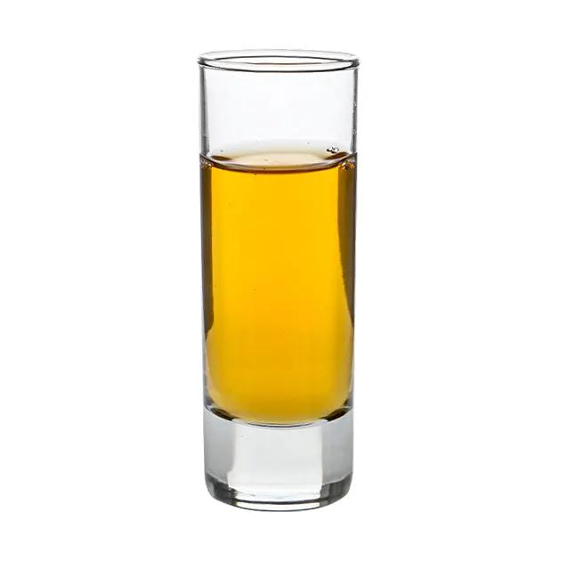 Set of six Glassware UK Tower shot glasses, 60ml capacity, clear glass with a tall, stacked design, perfect for shots and small drinks.