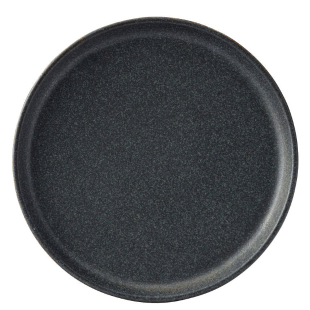 Murra Ash Walled Plate by Glassware UK, 21cm ceramic plate with a distinctive ash-colored walled design, shown from top view.