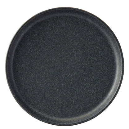 Murra Ash Walled Plate by Glassware UK, 21cm ceramic plate with a distinctive ash-colored walled design, shown from top view.