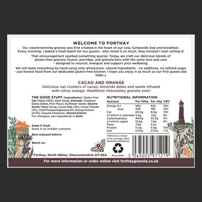 Forthay Granola Cacao, Orange & Baobab Granola 450g