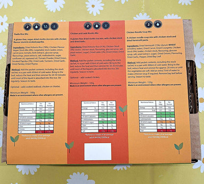 Camper Cuisine Orange 3 packs, 6 meals, one box, just add water. Crafty Cook easy fuss free meals