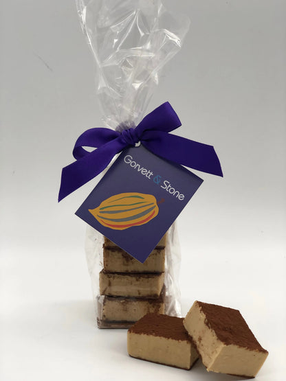 Gorvett & Stone caramel biscuit meltaways showing golden-brown biscuits with caramel filling on a white plate.